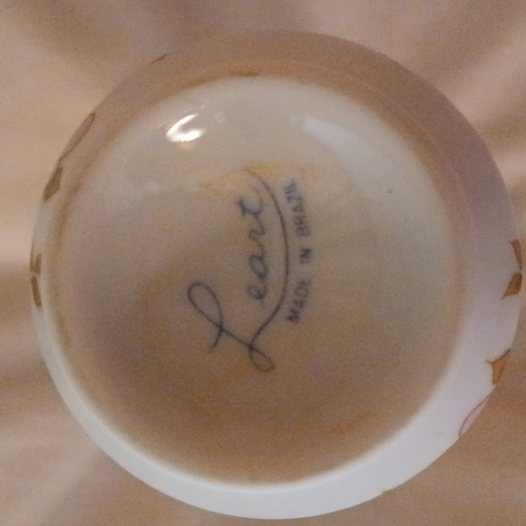 Leart Mini Bud Vase Pink Floral Design with Gold Trim - Picture 5 of 7